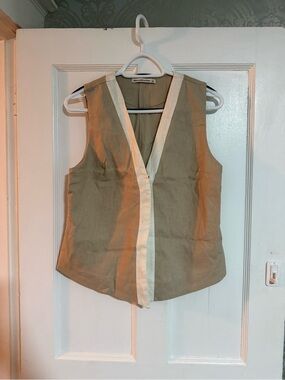 Abercrombie & Fitch Beige Vest with Cream Trim-